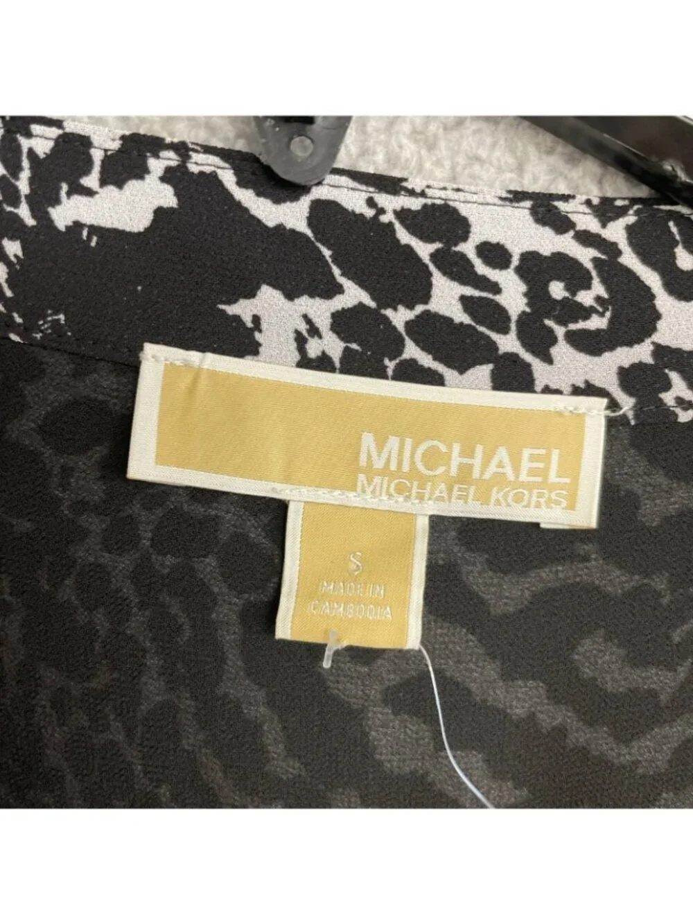 NWOT Michael Kors Women's S  Animal Print Button Front Chiffon Midi Dress J1941